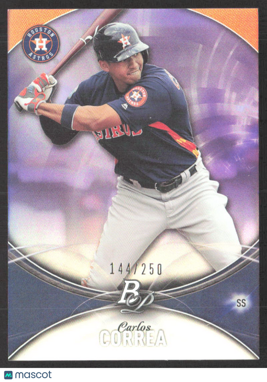 2016 Bowman Platinum Carlos Correa #97 Purple #/250