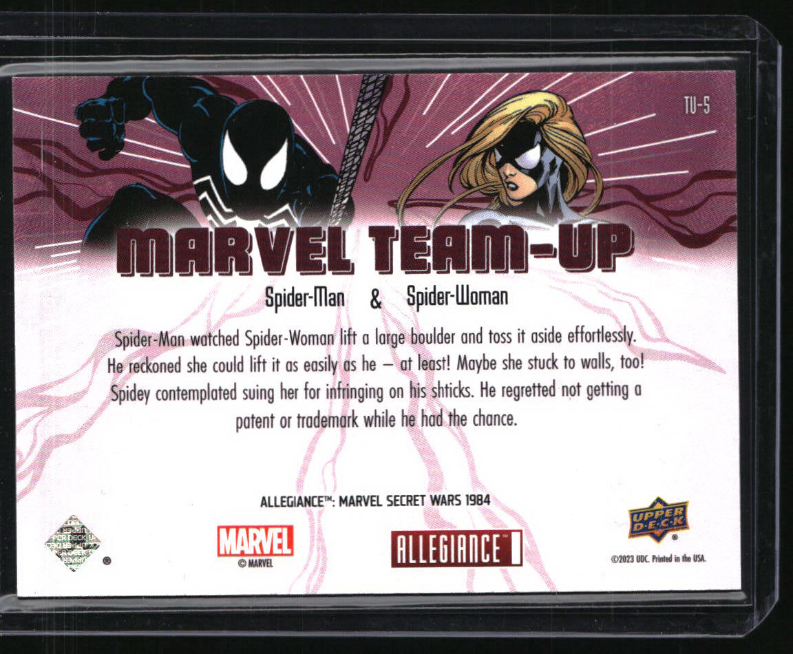 2023 Upper Deck Allegiance: Marvel Secret Wars Spider-Woman Spider-Man } Marvel Team-Up #TU-5