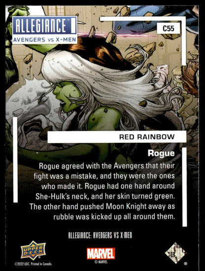 2022 Upper Deck Allegiance: Avengers vs X-Men Rogue } Red Rainbow #C55