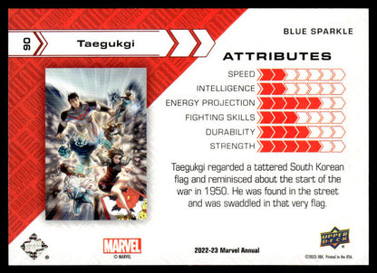 2022-23 Marvel Annual Taegukgi } Blue Sparkle Parallel/Variety #90