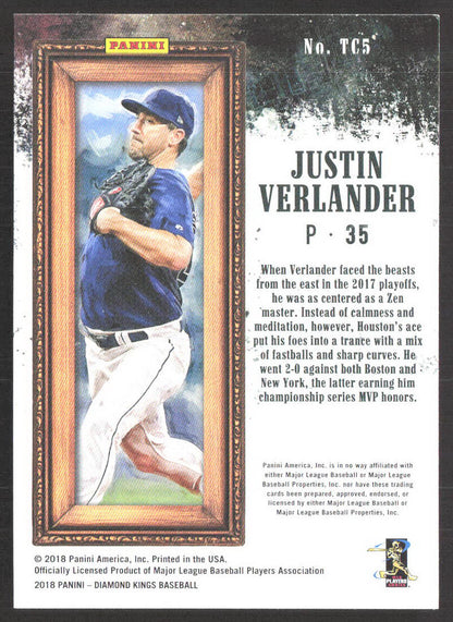 2017 Panini Diamond Kings Baseball Justin Verlander #TC5 Trophy Club