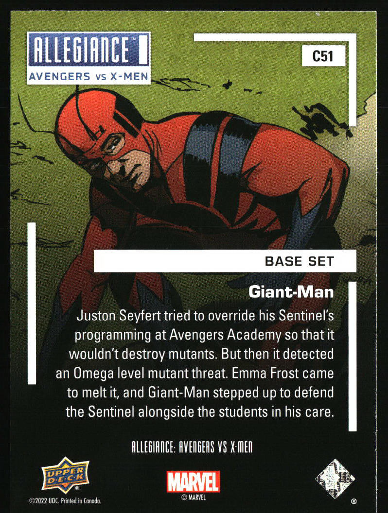 2022 Upper Deck Allegiance: Avengers vs X-Men Giant-Man } Base Set #C51